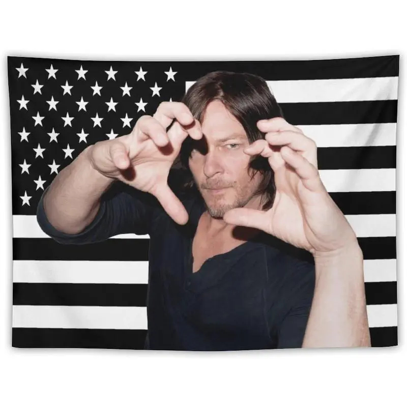 Wall Scroll Tapestry - VIKAMA Daryl Dixon USA Flag Tapestry