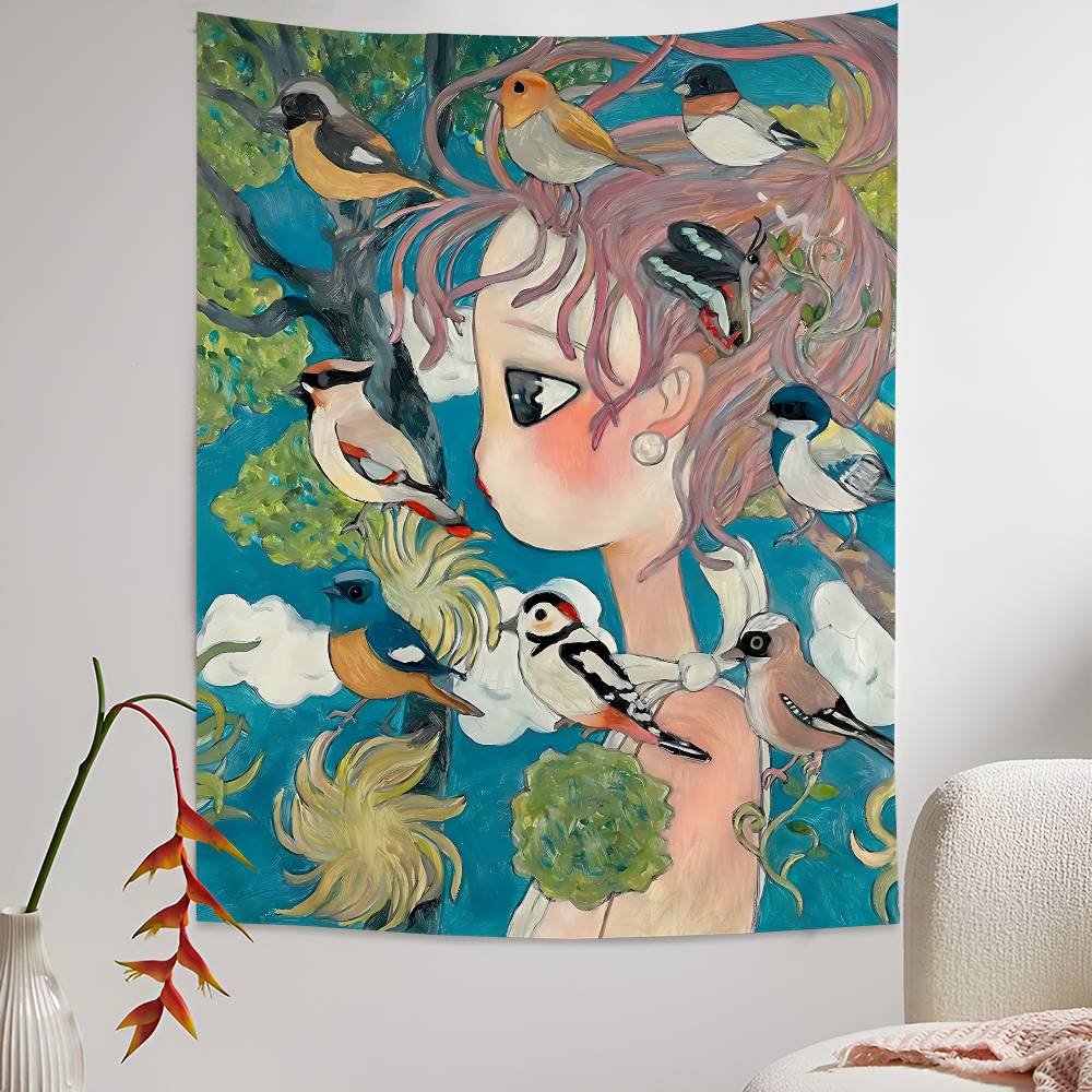 Wall Scroll Tapestry - Aya Takano Cartoon Colorful Tapestry Wall