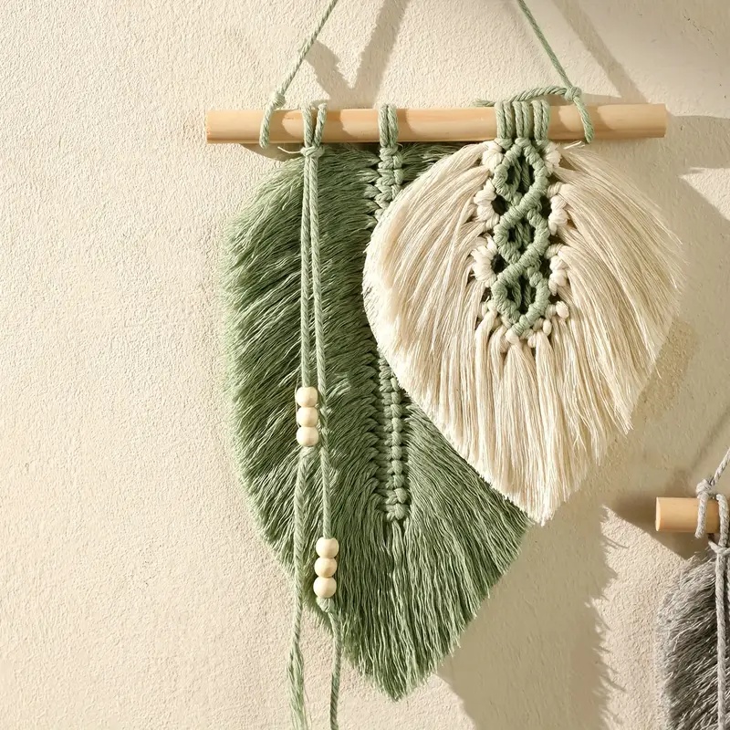 Handmade Macrame Leaf Wall Han - Wall Scroll Tapestry recension och pris