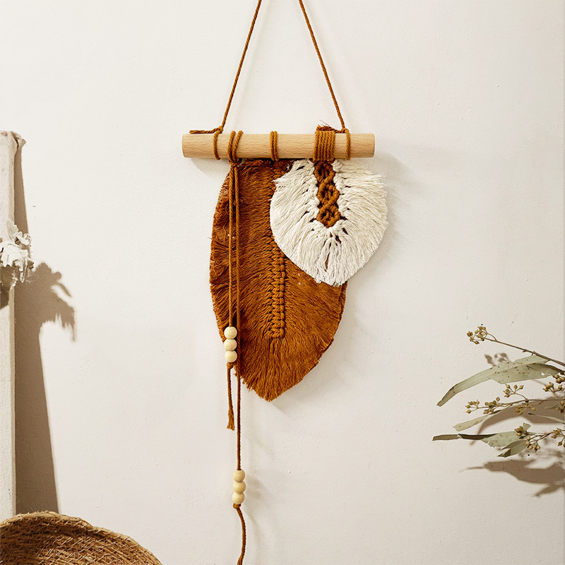 Handmade Macrame Leaf Wall Han - Wall Scroll Tapestry recension och pris