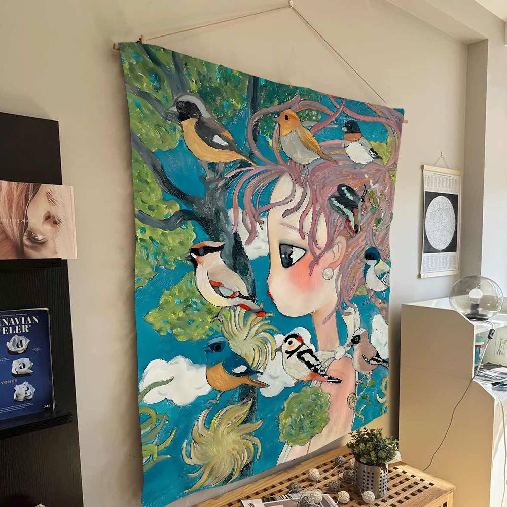 Aya Takano Cartoon Colorful Ta - Wall Scroll Tapestry recension och pris