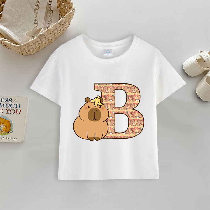 Capybara T-shirt Letter A-Z Pr - Anime Girl Merchandise recension och pris