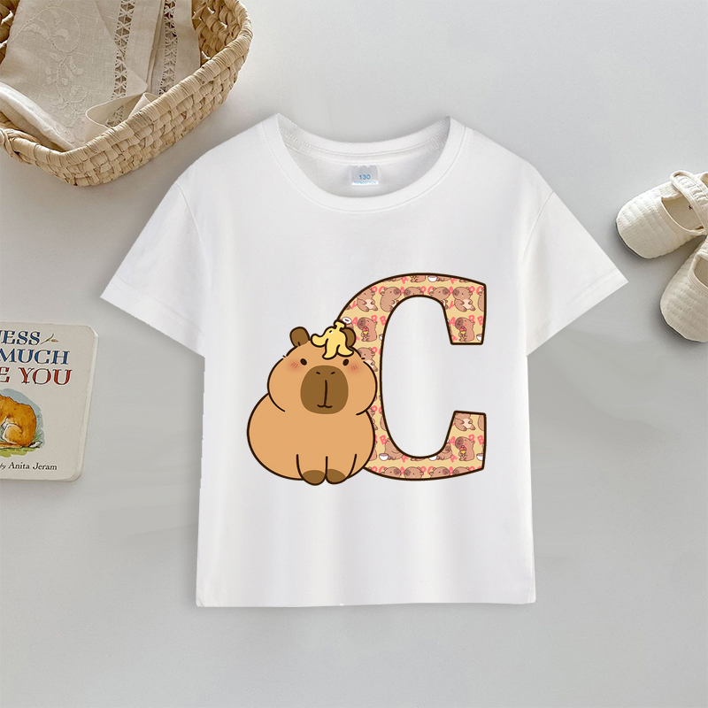 Capybara T-shirt Letter A-Z Pr - Anime Girl Merchandise recension och pris