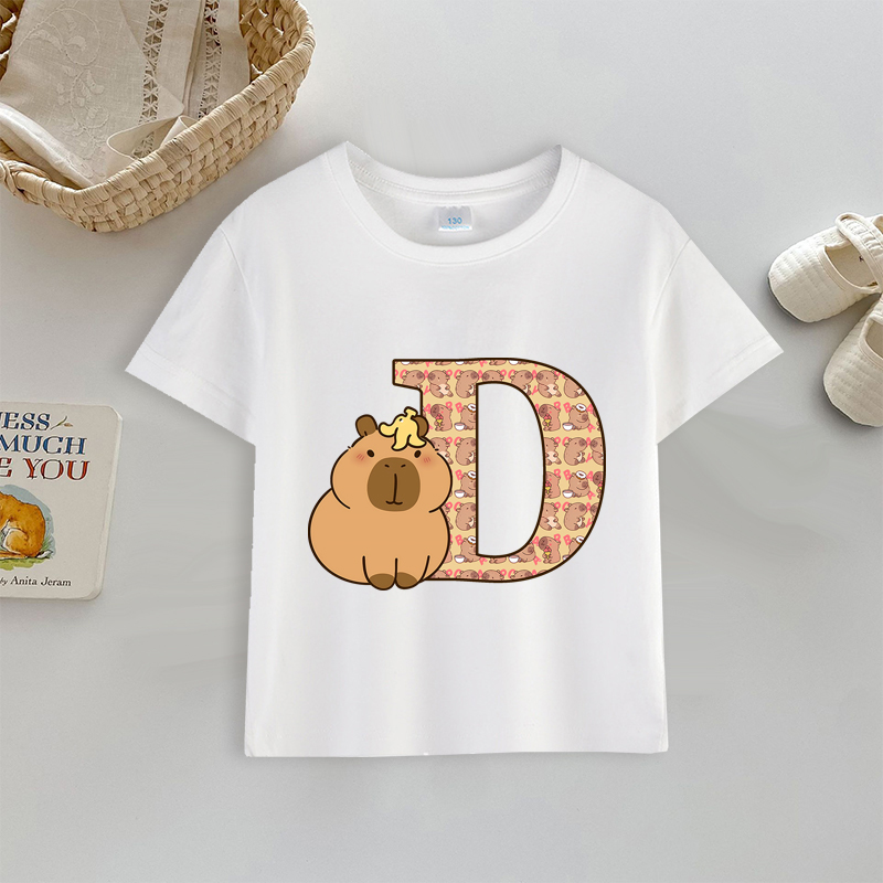Capybara T-shirt Letter A-Z Pr - Anime Girl Merchandise recension och pris